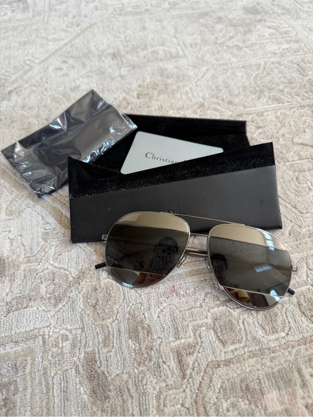 Authentic Dior DiorSplit1 KJ1/IR Mirrored Aviator Sunglasses 59mm